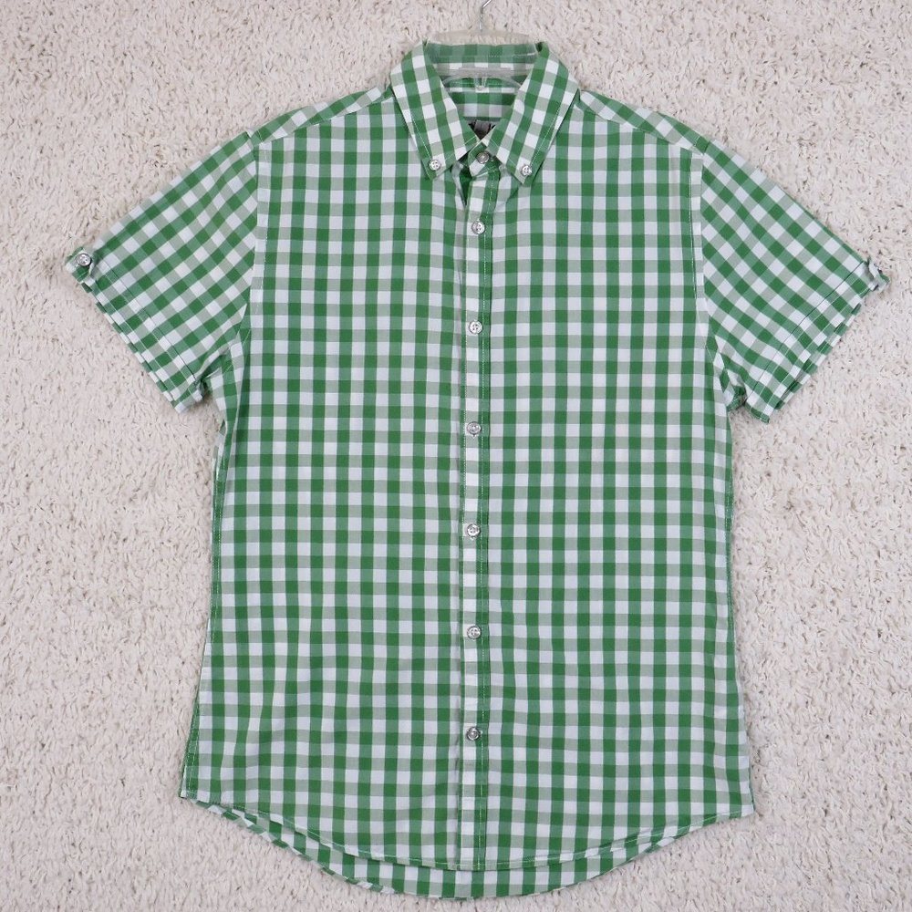 Express*‎ Men's Fitted Short Sleeve Button Down Shirt Size Small 100% Cotton